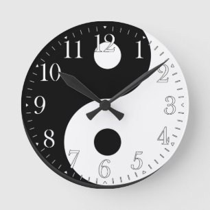 Yin & Yang Asian sign for Balance Wall Clock Ronde Klok