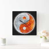 Yin & Yang Asian sign for Balance Wall Clock Vierkante Klok (Huis)
