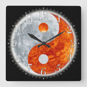 Yin & Yang Asian sign for Balance Wall Clock Vierkante Klok