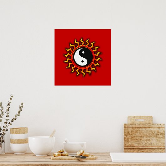 Yin Yang Balanced Sun Poster (Keuken)