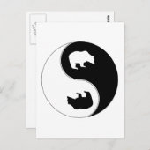 Yin Yang-Beer Briefkaart (Voorkant / Achterkant)