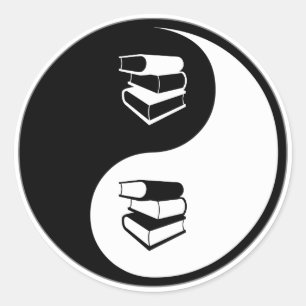 Yin Yang Bibliotheek Werk Ronde Sticker