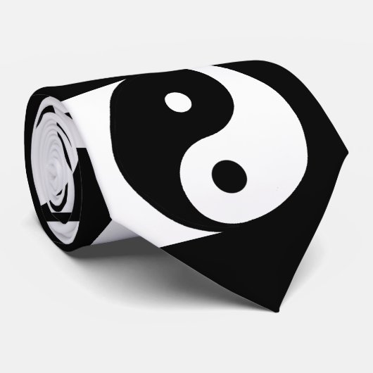 Yin Yang Black and White Novelty Stropdas (Opgerold)