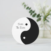Yin Yang Black and White Save the Date Wedding (Staand voorkant)