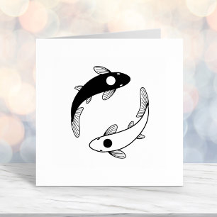 Yin Yang Black en White Fish Zelfinktende Stempel