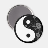Yin Yang Black Floral Magnet (Recto/Verso)