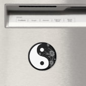 Yin Yang Black Floral Magnet (In Situ (Lave-vaisselle))