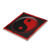 YIN YANG BLACK RED 3D TEGELTJE (Zijkant)