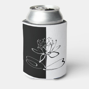 Yin Yang Black White Lotus Blossom Blikjeskoeler