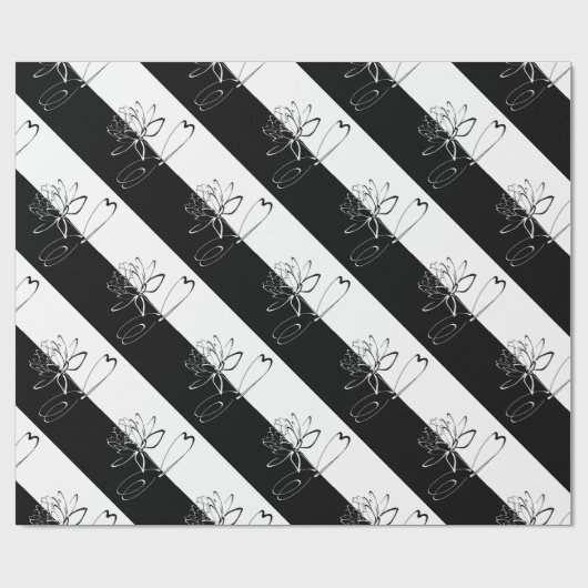 Yin Yang Black White Lotus Blossom Cadeaupapier (Vlak)