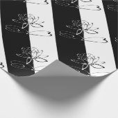 Yin Yang Black White Lotus Blossom Cadeaupapier (Hoek)