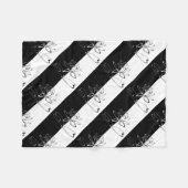 Yin Yang Black White Lotus Blossom Fleece Deken (Voorkant (Horizontaal))