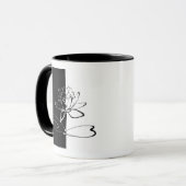 Yin Yang Black White Lotus Blossom Mok (Voorkant links)