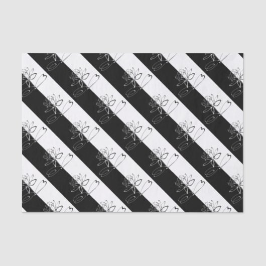 Yin Yang Black White Lotus Blossom Tissuepapier (Voorkant)