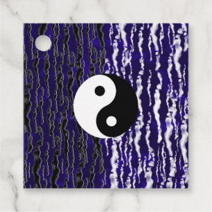 Yin Yang Blauw Tranquiliteit Zen Energie Chi Feest Bedankjes Labels