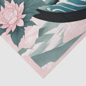 Yin Yang, Bloemenberg Roze Sage Blauwgroen Tissuepapier (Detail)