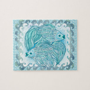 Yin Yang Blue Koi Fish Legpuzzel