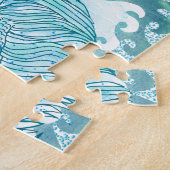 Yin Yang Blue Koi Fish Legpuzzel (Zijkant)