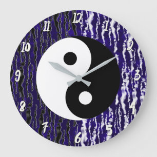 Yin Yang Blue Tranquility Zen Energy Grote Klok