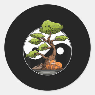 Yin Yang Bonsai Tao Taoïsme Spirituele Zen Medita Ronde Sticker