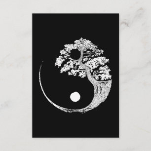 Yin Yang Bonsai Tree Japanse boeddhist Zen Informatiekaartje