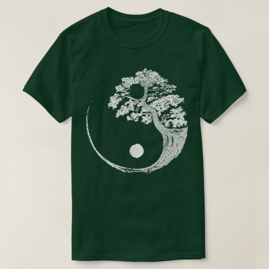 Yin Yang Bonsai Tree Japanse boeddhist Zen T-shirt (Design voorkant)