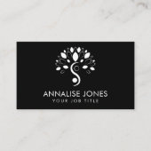 Yin Yang-boom van het leven - zwart-wit Visitekaartje (Voorkant)