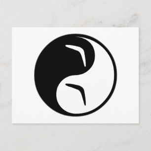 Yin Yang Boomerang Briefkaart