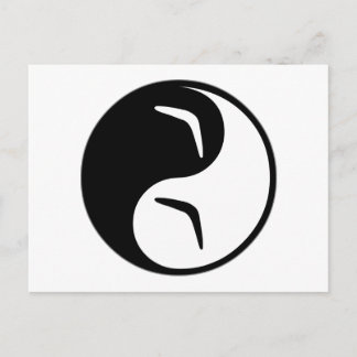 Yin Yang Boomerang Briefkaart