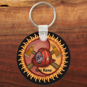 Yin Yang Brandweerman aangepaste brandweerman sleu Sleutelhanger