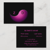 yin yang business - roze visitekaartje (Voorkant / Achterkant)