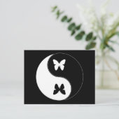 Yin Yang Butterfly Briefkaart (Staand voorkant)