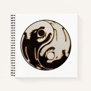 Yin yang Carnet spiral à double dragon