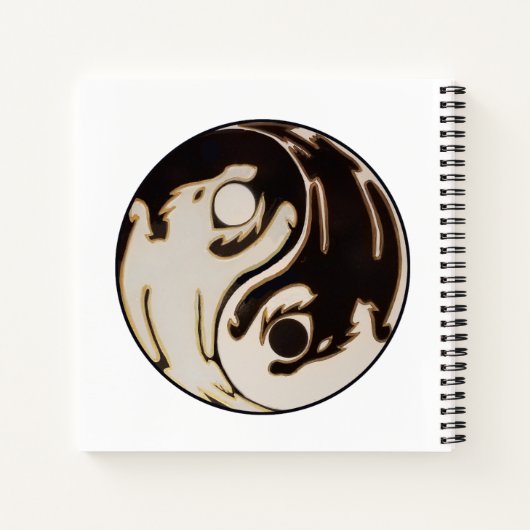 Yin yang Carnet spiral à double dragon (Dos)