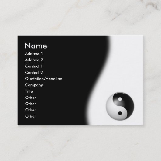 Yin-Yang Carte de visite (Devant)