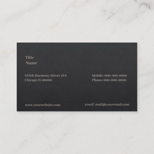 Yin Yang Carte de visite (Dos)