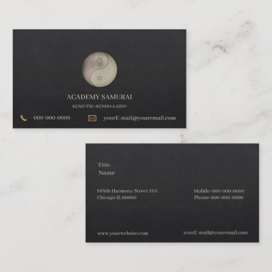 Yin Yang Carte de visite (Devant / Derrière)
