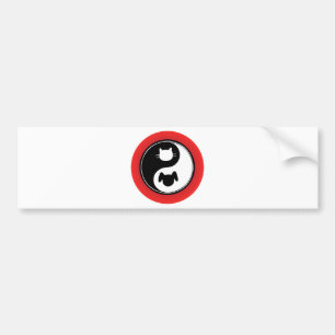 Yin Yang Cat Dog Bumpersticker