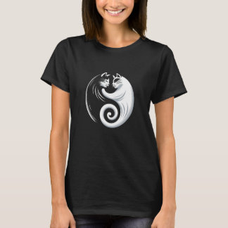 Yin Yang Cat Funny Ik hou van mijn katten Huisdier T-shirt