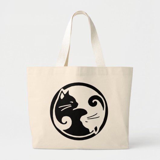 Yin Yang Cat / Tao van de Meow Canvas tas (Voorkant)