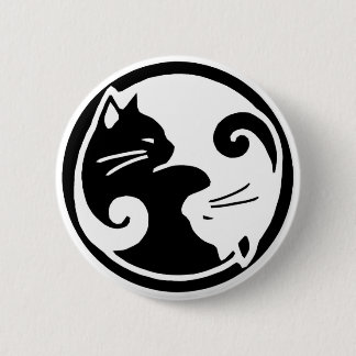 Yin Yang Cats Button