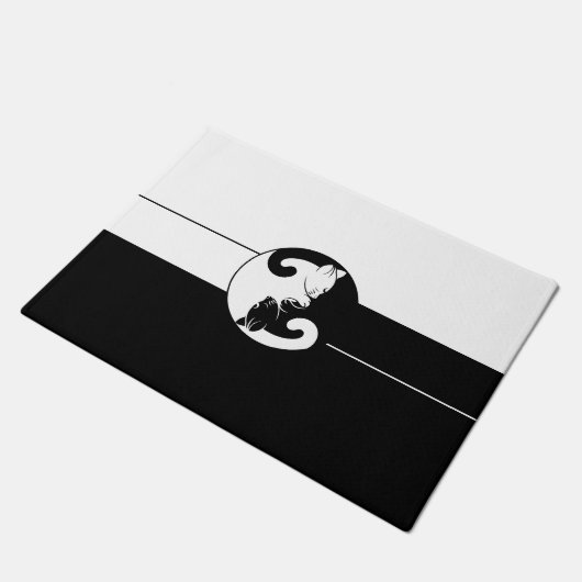 Yin yang cats deurmat (Schuin)
