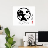 Yin Yang Cats Poster (Thuiskantoor)
