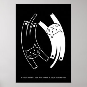 Yin & Yang Cats Poster (Engels)