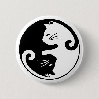 Yin yang cats ronde button 5,7 cm