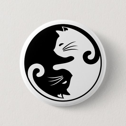 Yin yang cats ronde button 5,7 cm (Voorkant)