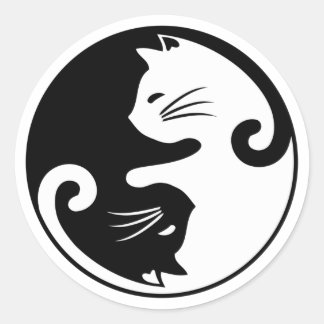 Yin yang cats ronde sticker