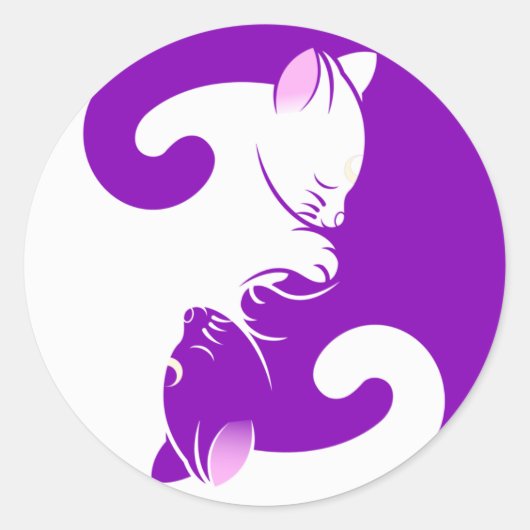 Yin Yang Cats (zie je het?) Stickers (Voorkant)