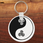 Yin Yang Celtic Tri Spiral Sleutelhanger (Voorkant)