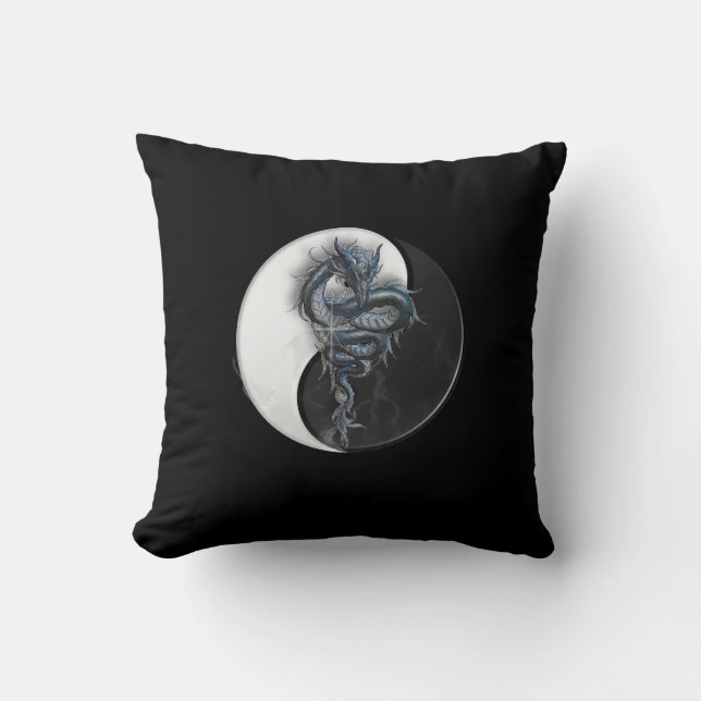 Yin Yang Chinese Dragon MoJo Pillow Kussen (Voorkant)